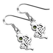 Peridot Celtic Knot Thistle Silver Earrings Set -e295